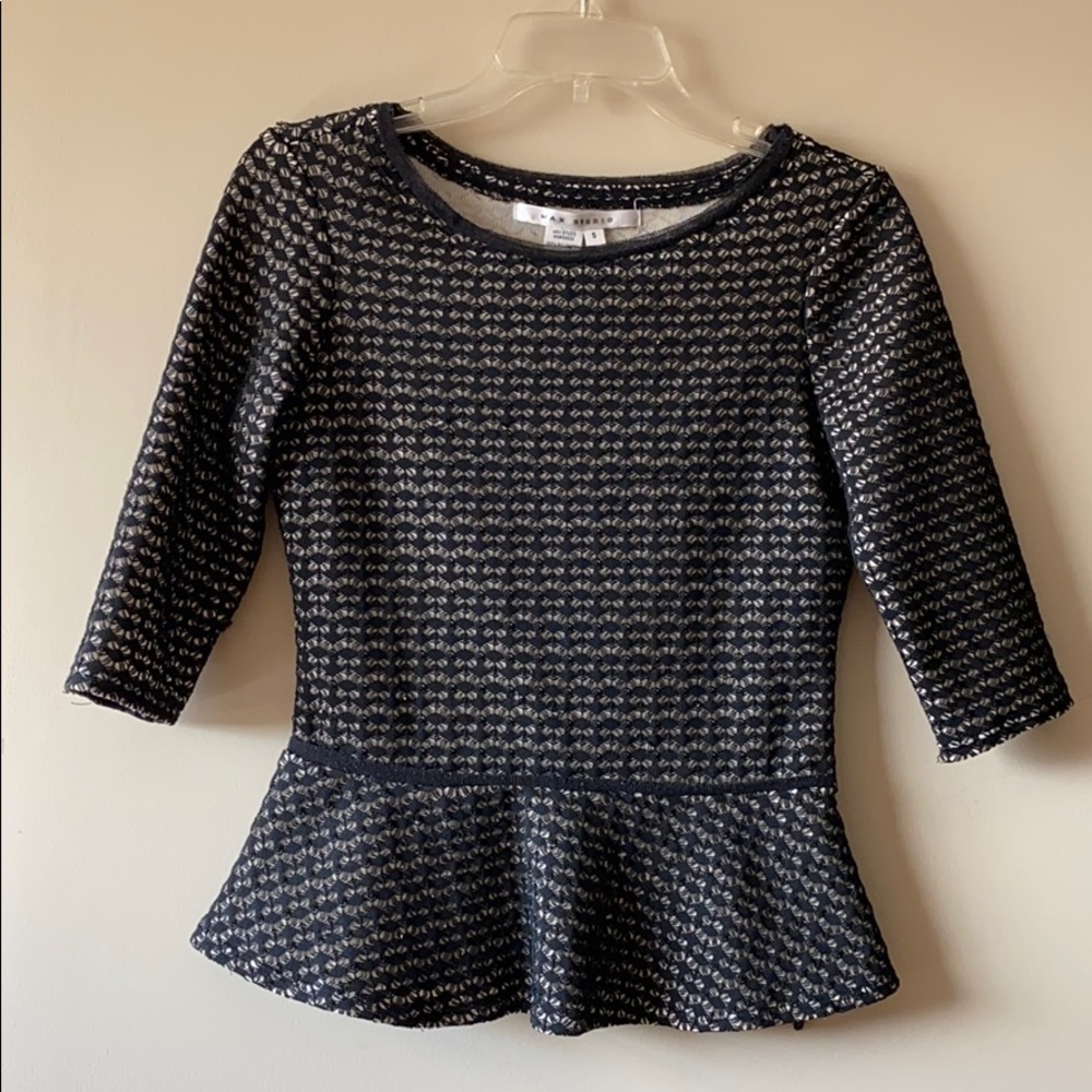 Max studio peplum top Sz S Black / Beige
